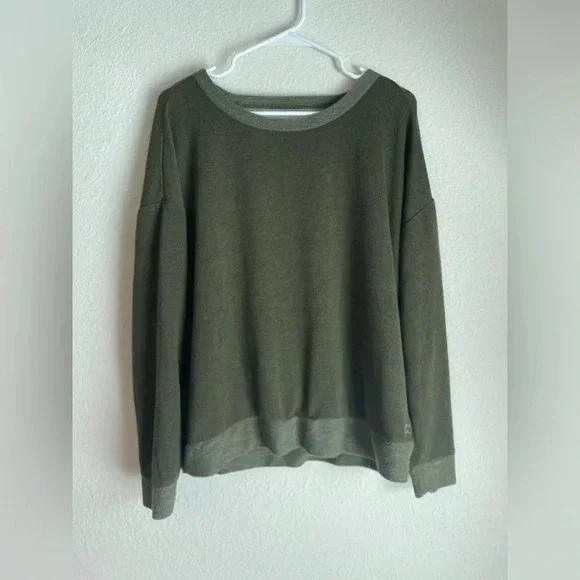 Billabong women’s olive green long sleeve backless sweatshirt size M - Picture 1 of 8
